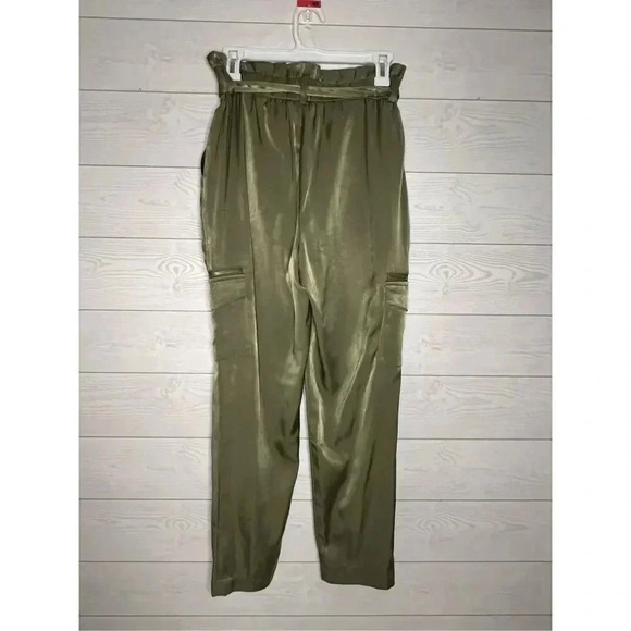 Bar III forest green paper bag pants Size Small - Picture 3 of 6